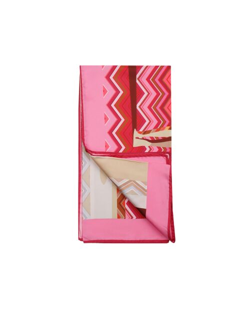Foulard en soie Isaure rose - 90x90 cm