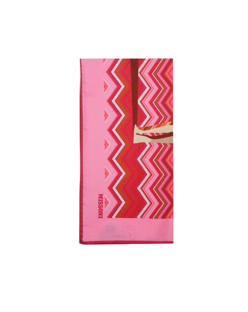Foulard en soie Isaure rose - 90x90 cm