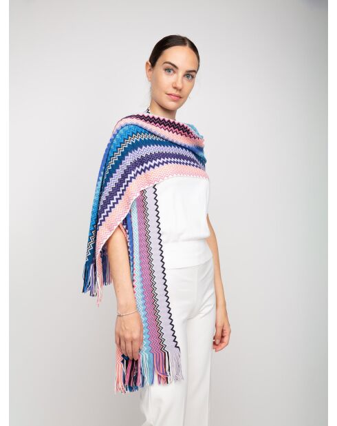Foulard en laine Rose multicolore - 45x200 cm