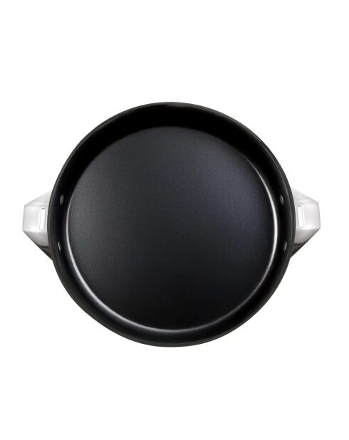 Lot de 3 poêles Eclipse inox revêtement céramique, 1 poignée amovible D. 20-24-28cm