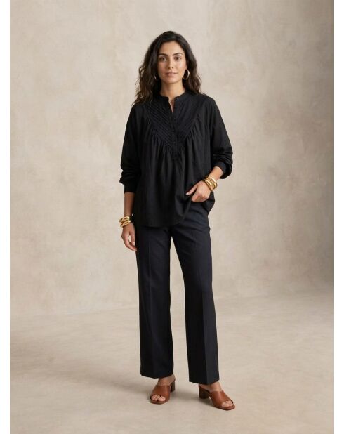 Top en coton Isolda noir