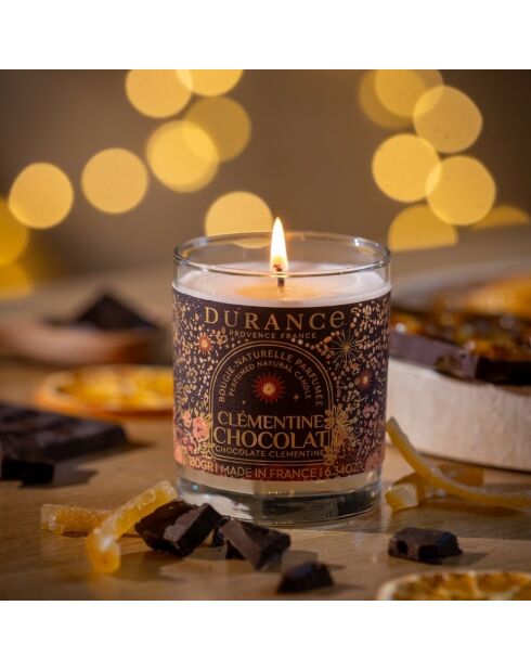 Bougie Naturelle Parfumée Clémentine Chocolat Noël - 180g