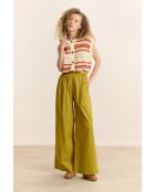 Colas olijfkleurige katoenen broek