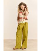 Colas olijfkleurige katoenen broek