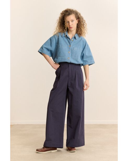 Marineblaue Baumwollhose Voltaire