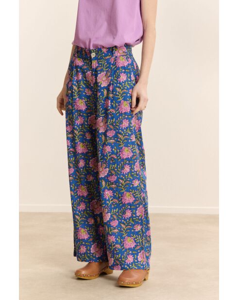 Blauwe katoenen broek met tofu