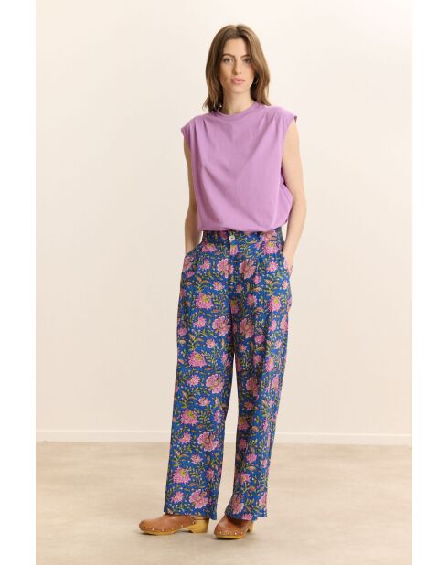 Blauwe katoenen broek met tofu