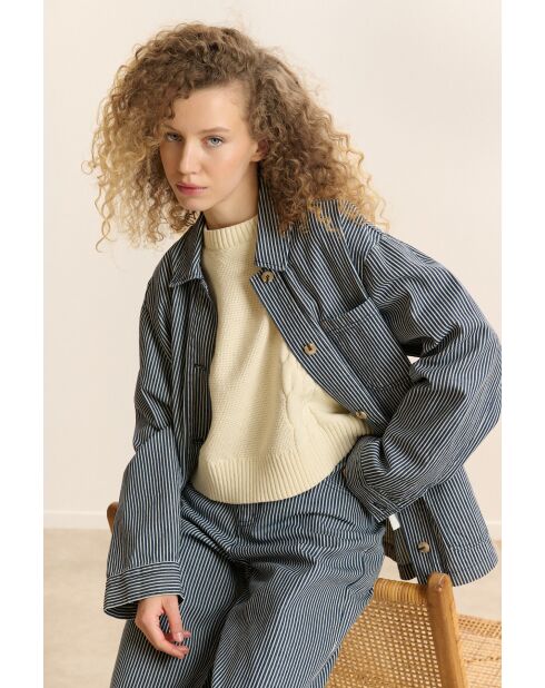 Marineblaue Baumwolljacke Cleo
