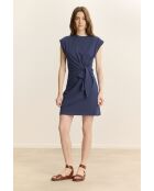 Marineblaues Baumwollkleid Valena