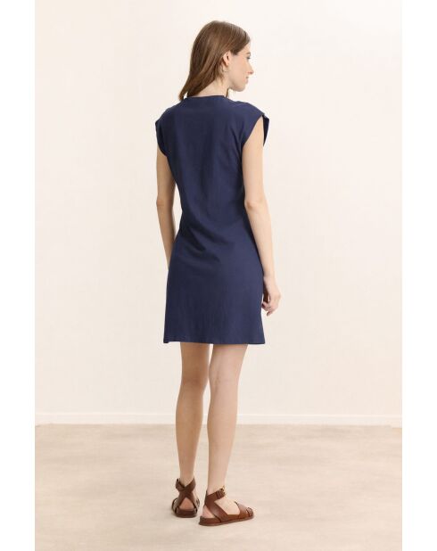 Marineblaues Baumwollkleid Valena
