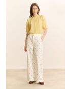 Pantalon en coton Victorine blanc