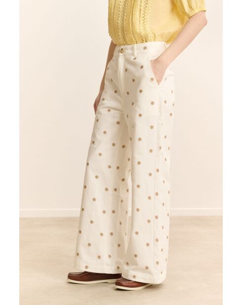 Pantalon en coton Victorine blanc