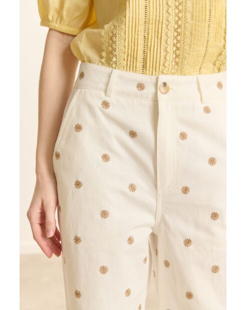 Pantalon en coton Victorine blanc