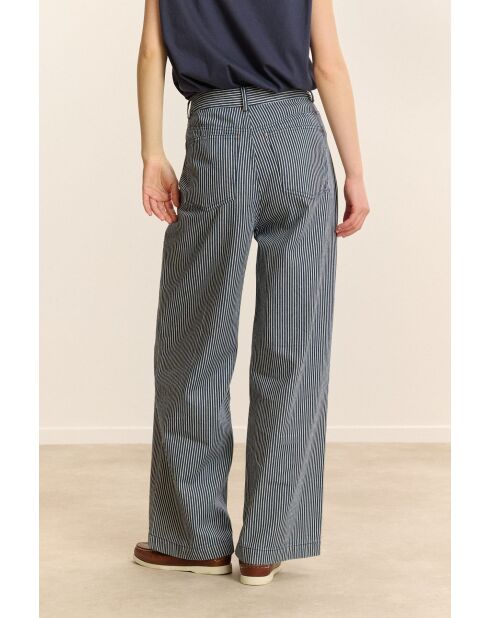 Marineblauwe katoenen broek Cole