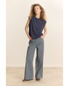 Marineblauwe katoenen broek Cole