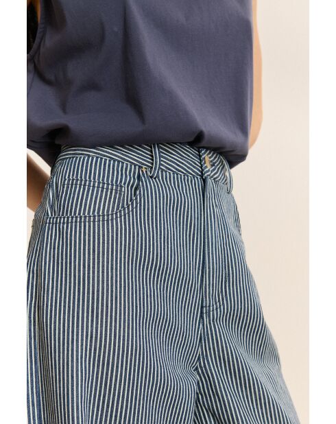 Marineblauwe katoenen broek Cole