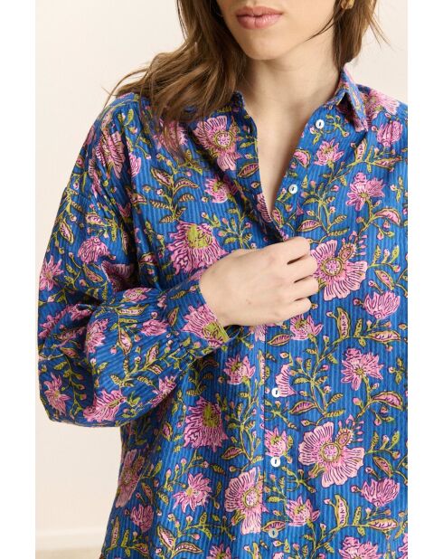Chemise en coton Telma bleue
