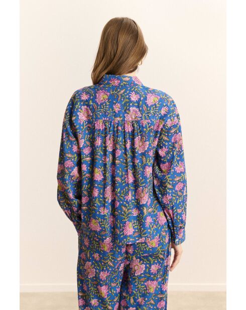 Chemise en coton Telma bleue
