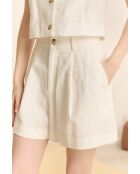 Come, witte korte broek.