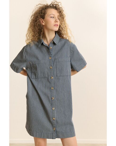 Marineblaues Baumwollkleid Calie