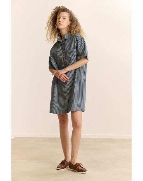 Marineblaues Baumwollkleid Calie