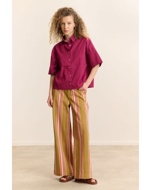 Chemise en coton Celine grenat