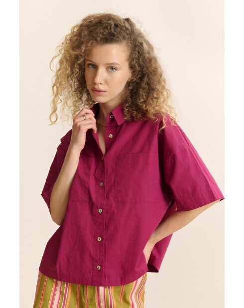 Chemise en coton Celine grenat