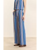 Pantalon en coton Victorine bleu