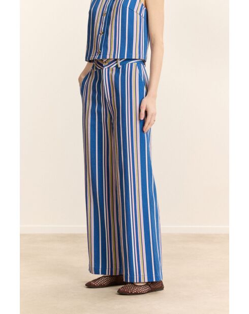 Pantalon en coton Victorine bleu