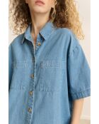 Chemise en coton Celine bleue