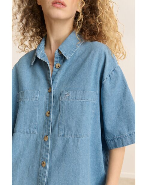 Chemise en coton Celine bleue