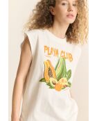 T-shirt van wit katoen Playa