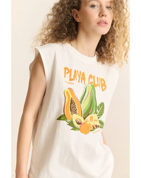 T-shirt van wit katoen Playa