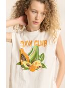 T-shirt van wit katoen Playa