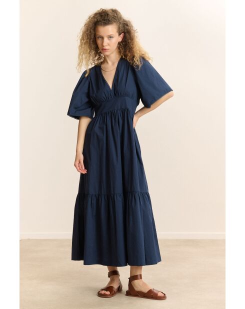 Marineblaues Baumwollkleid Camila