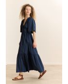 Marineblaues Baumwollkleid Camila