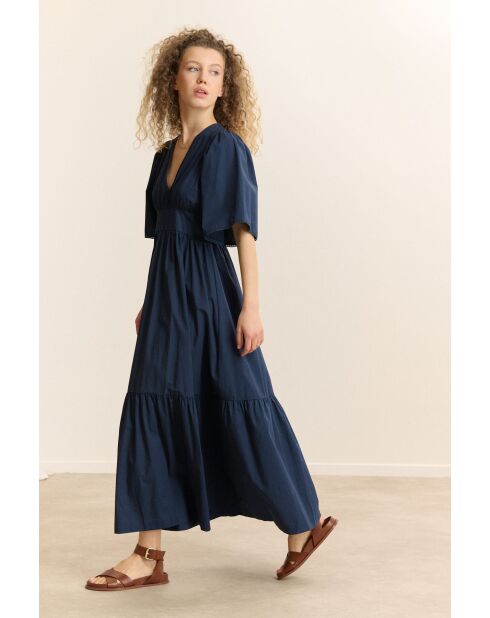 Marineblaues Baumwollkleid Camila