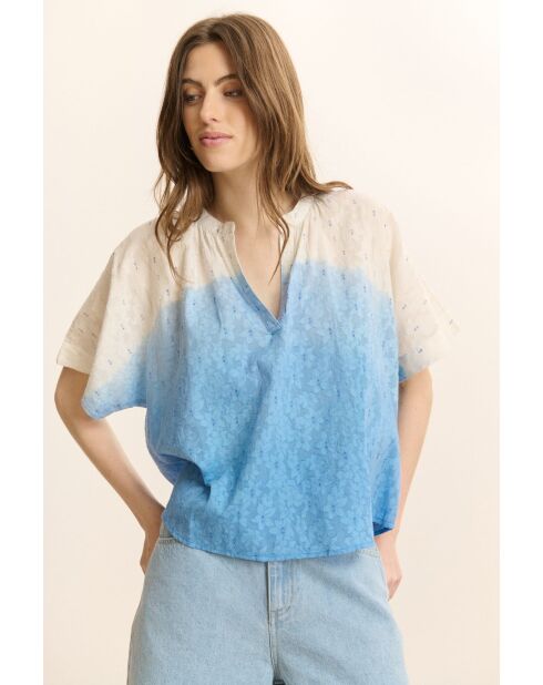 Blouse en coton Vegas bleue