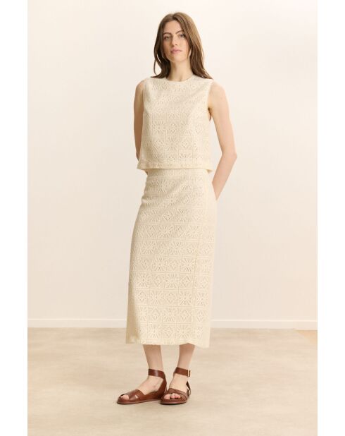 Jupe en coton Colette écrue