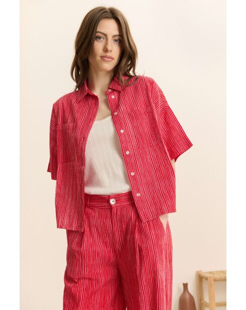 Chemise en coton Celine rose