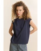 Vivi marineblaues Baumwoll-T-Shirt