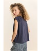 Vivi marineblaues Baumwoll-T-Shirt
