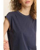 Vivi marineblaues Baumwoll-T-Shirt