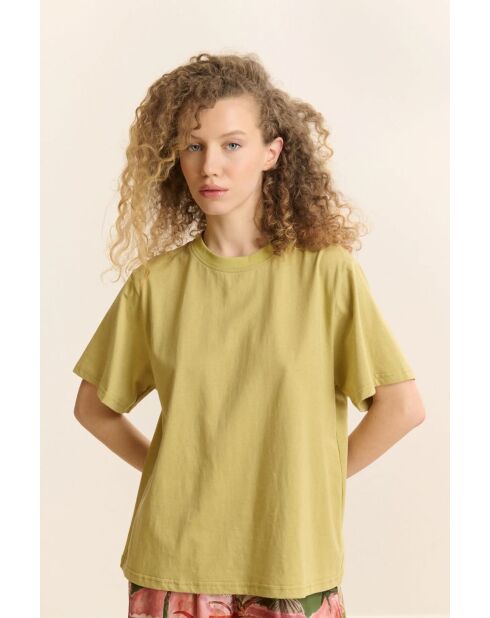 Vista T-Shirt aus mandelfarbener Baumwolle