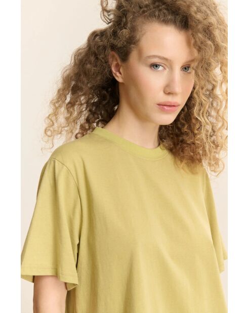 Vista T-Shirt aus mandelfarbener Baumwolle
