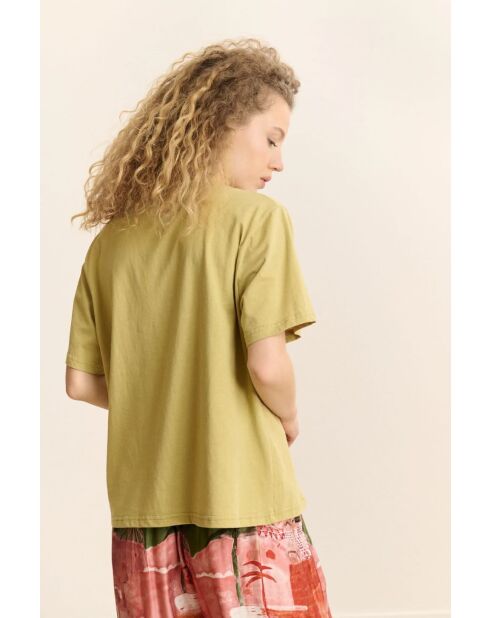 Vista T-Shirt aus mandelfarbener Baumwolle