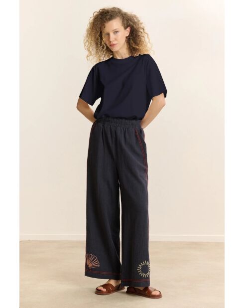 Navyblaues T-Shirt Vista aus Baumwolle