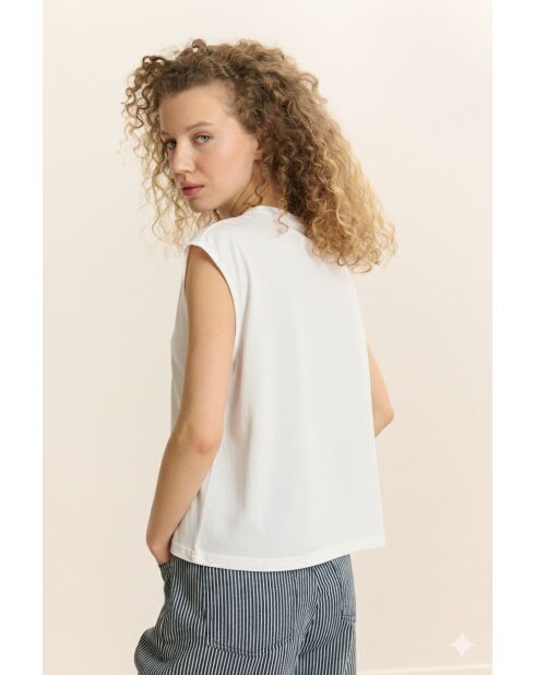 Weißes Baumwoll-T-Shirt Vivi