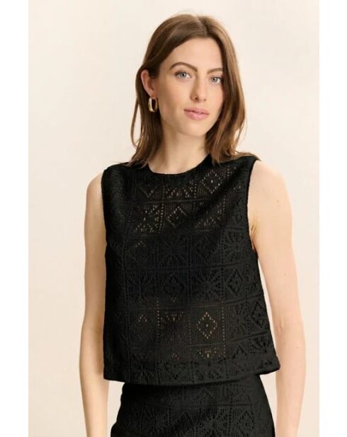 Top en coton Cesar noir