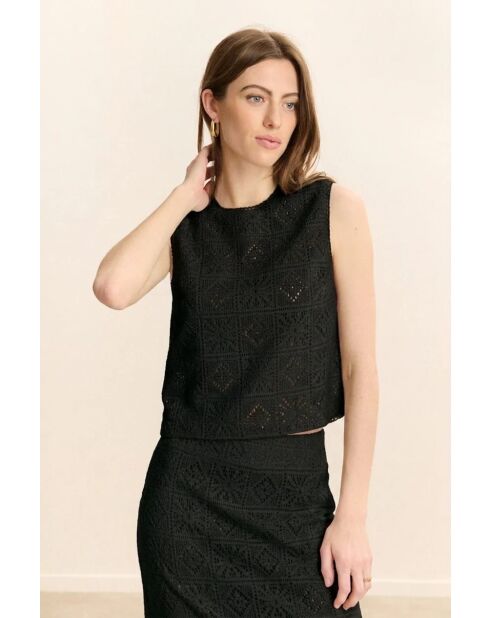 Top en coton Cesar noir